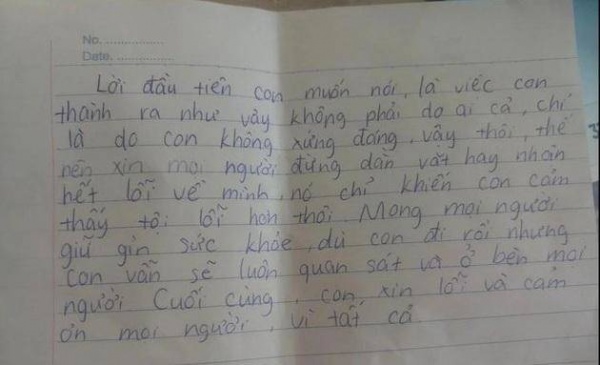 Nữ sinh lớp 8 ở Bắc Ninh treo cổ tự tử: Thư tuyệt mệnh hé lộ nguyên nhân xót xa