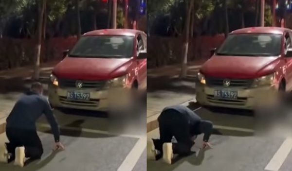 Người đàn ông đột nhiên quỳ lạy trước ô tô, lý do phía sau khiến dân mạng cảm động