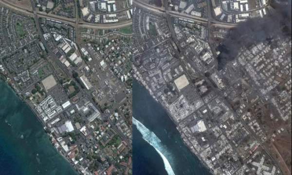 "Bão lửa" ở thị trấn Hawaii nhìn từ vũ trụ